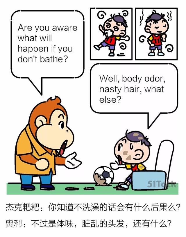 双语漫画丨不洗澡的后果竟然是身上携带1000+种细菌？！-2.jpg