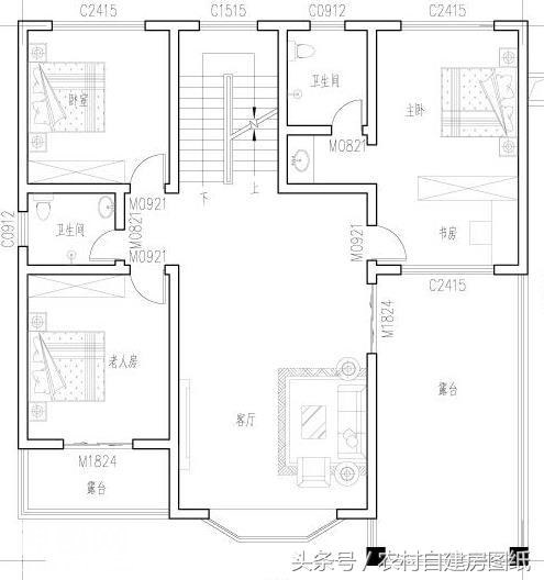 5款带堂屋农村别墅设计图，2款三层，3款二层，哪款最吸引你？-4.jpg