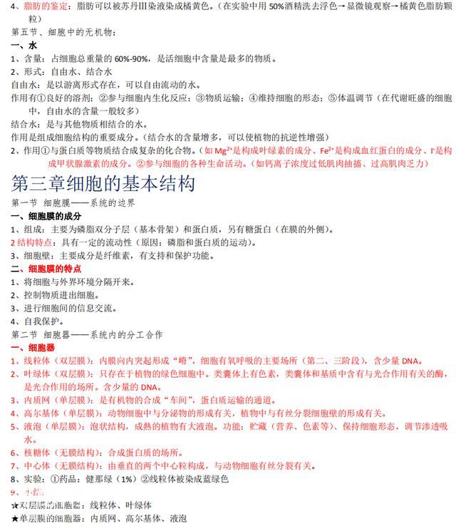 高中生物：必修一全套预习提纲资料，新高一学生必备，拿下考98！-5.jpg
