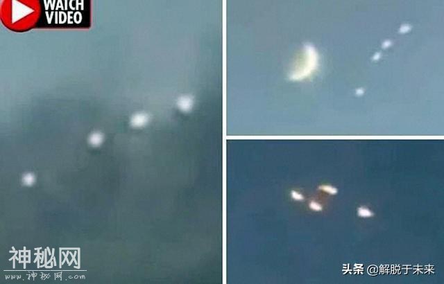 美多个UFO傍月而出，目击者用手机拍下奇怪画面，引发民众恐慌-2.jpg