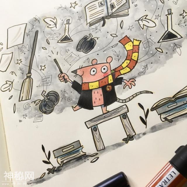 一组超可爱的卡通小动物插画，感觉整个心都要被萌化了-5.jpg