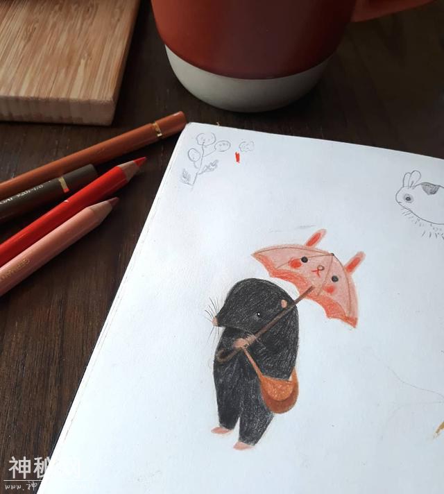 充满童趣的手绘小插画 可爱小动物们的童话世界 彩铅水彩完美结合-12.jpg
