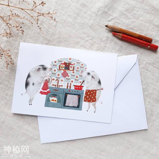 充满童趣的手绘小插画 可爱小动物们的童话世界 彩铅水彩完美结合-9.jpg