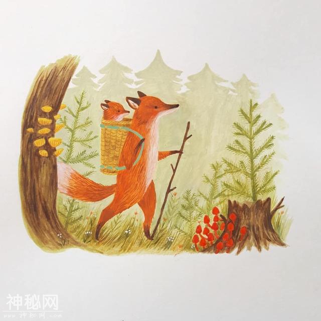 充满童趣的手绘小插画 可爱小动物们的童话世界 彩铅水彩完美结合-13.jpg