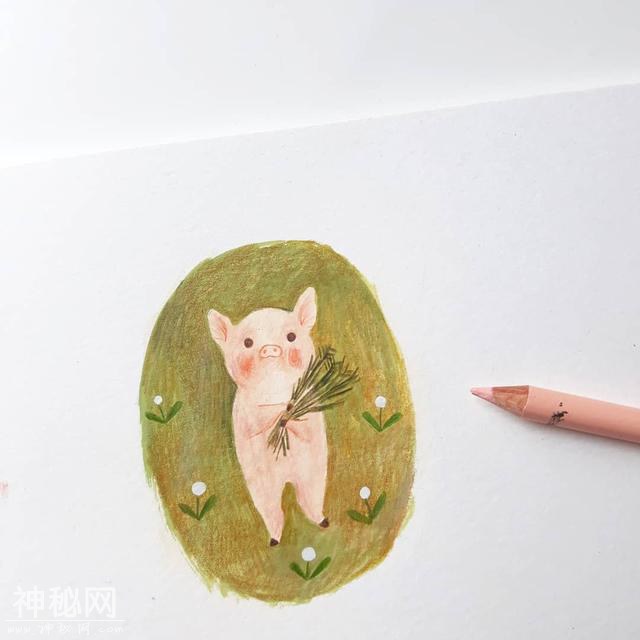 充满童趣的手绘小插画 可爱小动物们的童话世界 彩铅水彩完美结合-15.jpg