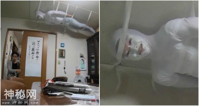 日本男子装扮恐怖藏身天花板，测试多久能被奶奶发现，然而……-1.jpg