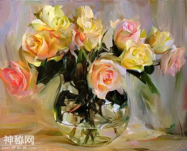 俄罗斯艺术家Aydemir Saidov的人体绘画，花间的美丽少女-36.jpg