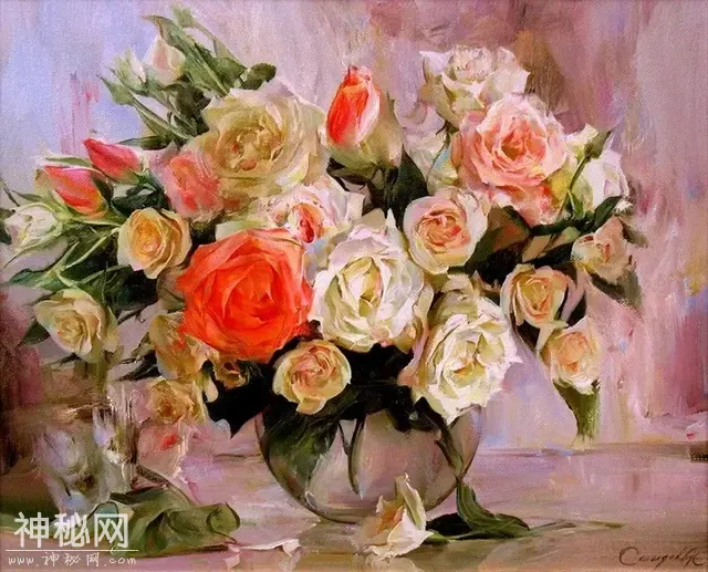 俄罗斯艺术家Aydemir Saidov的人体绘画，花间的美丽少女-34.jpg