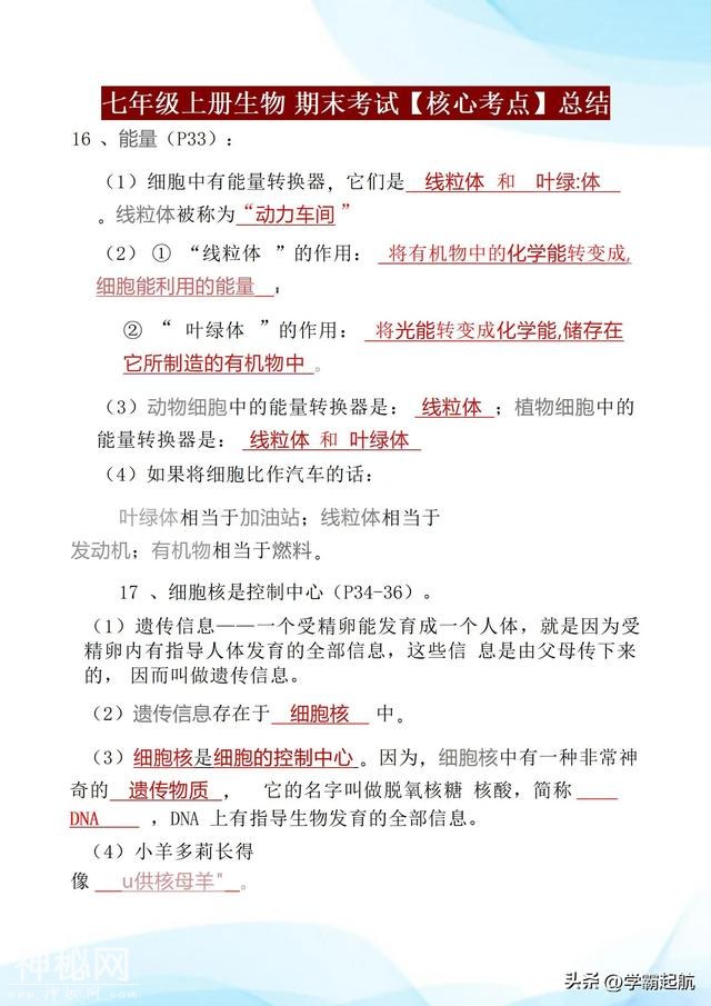 初一上册生物，期末考试想考90分以上，全书这些核心考点必须熟记-9.jpg