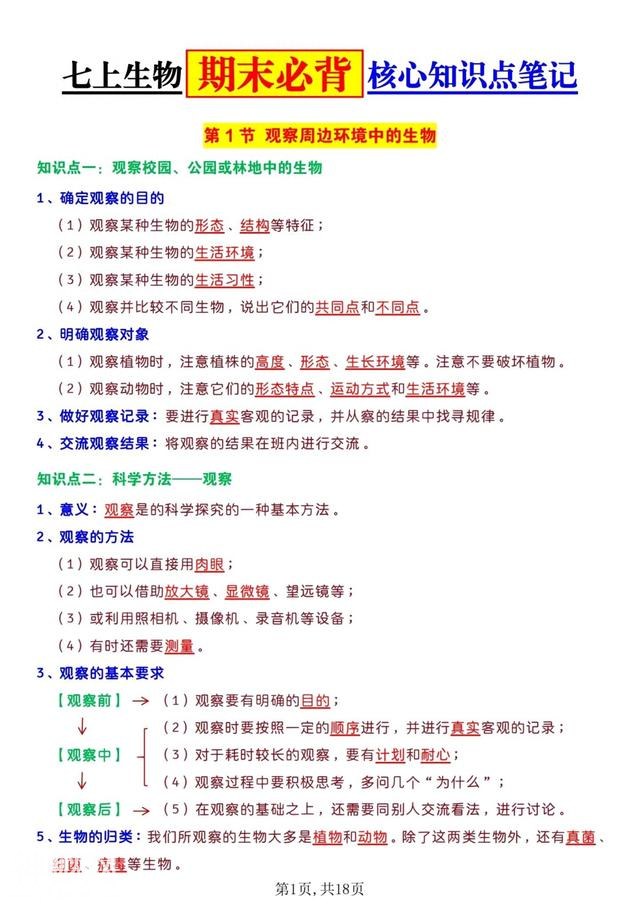 生物老师，把24年七上生物期末复习55个核心知识点，做成抢分答案-1.jpg